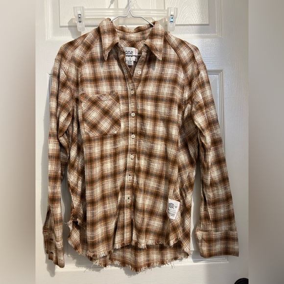 New BDG Urban Outfitters Flannel Distressed Button Down Shirt XS - Picture 3 of 6